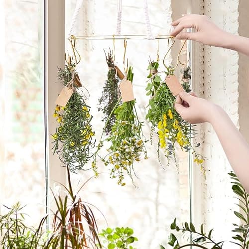 2pack Herb Drying Rack With 20pcs Golden Herb Dryer Hooks, Golden Color thumbnail 6