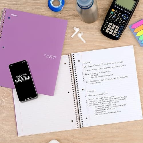Five Star Spiral Notebook + Study App, 1 Subject, College Ruled 8.5" x 11" Paper, 100 Sheets, Purple (820002CF1) thumbnail 2