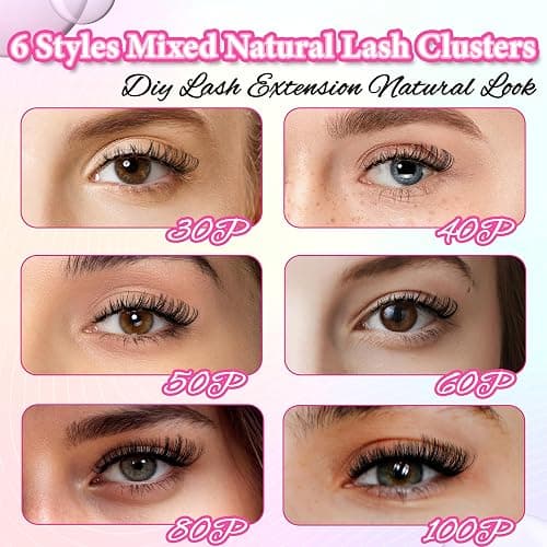 Gmagictobo DIY Lash Clusters Kit Volume Lash Clusters Thick Eyelash Extension Kit Individual Lashes Thin Band Lashes Clusters Lash Bond and Seal Lash Tweezers - Amazing thumbnail 5