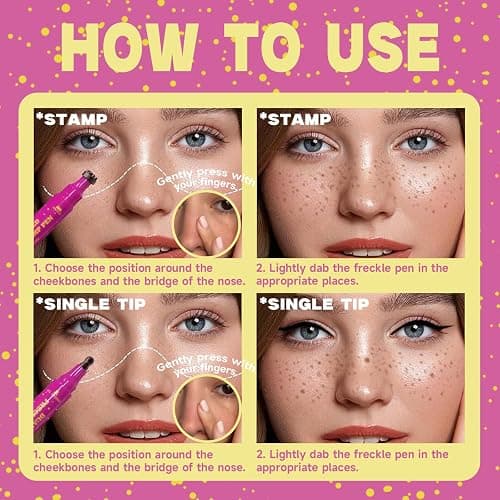 Beauty Glazed Dual-Ended Freckle Stamp Pen – Realistic Faux Freckles Makeup with Soft Sponge Stamp & Precision Tip – Waterproof Long-Lasting Freckle Marker for Natural or Bold Looks (02 Mousy Brown) thumbnail 9
