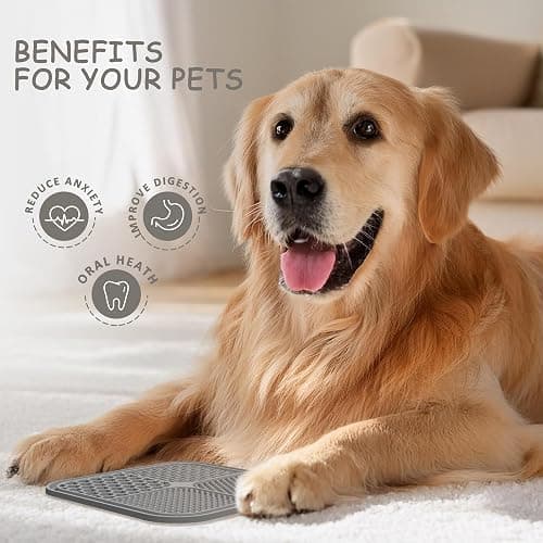 ChefAide 2 Pack Lick Mat for Dogs, Cats & Puppies with Suction Cups | 8.5×8.5 inch, Dog Anxiety Relief, Slow Feeder Dog Bowls, Ideal for Bathing, Grooming and Training, Relieves Boredom thumbnail 6