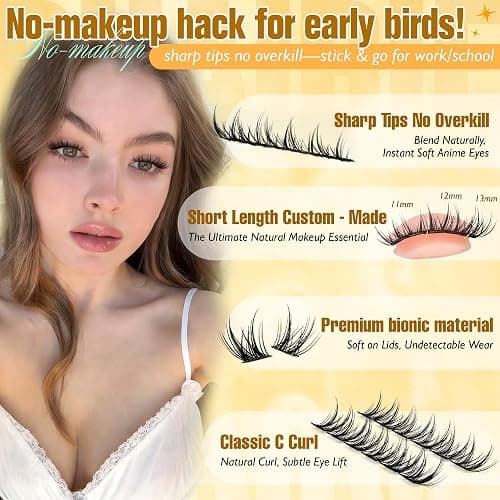 Manga Lash Clusters Wispy Eyelash Clusters Natural 180pcs Individual Lashes Spiky Lashes Clusters C Curly Cluster Eyelash Extensions 11-13mm DIY at Home Eyelashes Clusters by Ruairie thumbnail 2