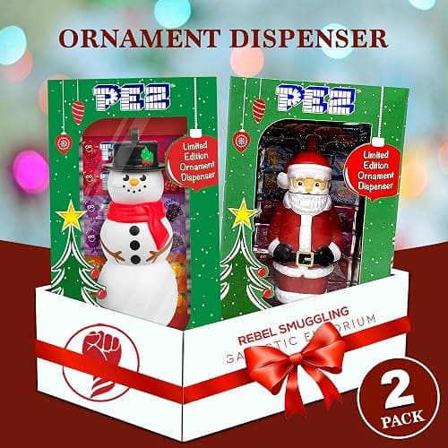 Santa and Snowman Candy Dispenser Ornament 2 Pack- Kids Christmas Candy Stocking Stuffers by Rebel Smuggling Galactic Emporium thumbnail 2