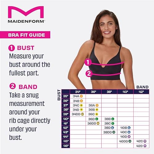 Maidenform Women's Push-up Bra, M Seamless Lift Longline Bralettes Bras for Women, Seamless, Convertible (Plus Sizes, Too) thumbnail 7