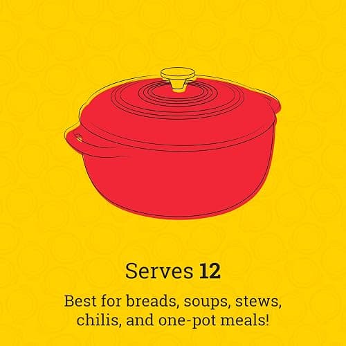 Lodge 6 Quart Enameled Cast Iron Dutch Oven with Lid – Dual Handles – Oven Safe up to 500° F or on Stovetop - Use to Marinate, Cook, Bake, Refrigerate and Serve – Island Spice Red thumbnail 7