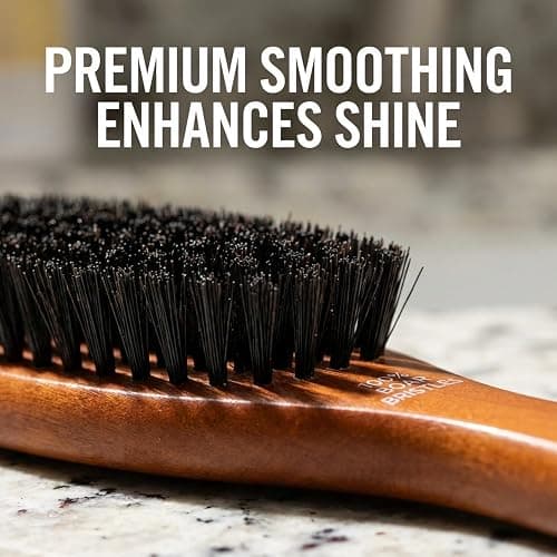 Goody Smoothing Hairbrush with Natural Boar Bristles for Frizz Control, Flyaway Control, Smooth Shiny Finish, Wooden Styling Brush for All Hair Types thumbnail 5