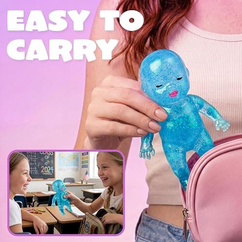 JOYIN Blue Baby Stress Relief Toy, 6.1Inch Baby Glitter Squishy Toy, Slow Rising Toy for Kids & Adults, Soft Squeeze Anxiety Relief Fidget Sensory Toy for Gifts, Party Favors, Office thumbnail 7