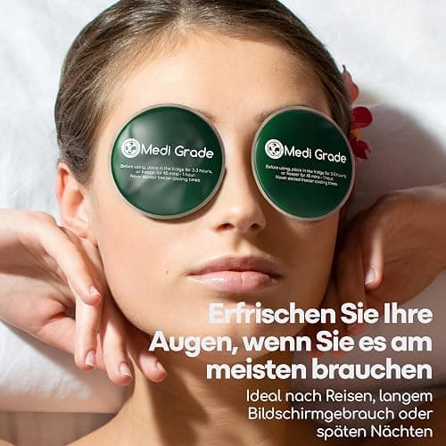 Migräne Kühlmaske Gesicht - Gel Augenmaske Kühlend Wiederverwendbar mit 2x Augen Kühlpads, 1 Lycra-Gewebe, Kühlende Aufbewahrungstasche - Entspannung zu Hause Augenkühlmaske mit Bänder thumbnail 5