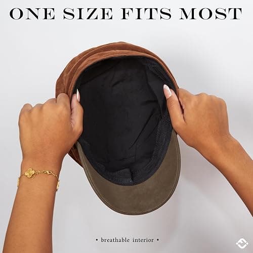 Funky Junque Newsboy Hat for Women – Trendy Greek Fisherman Cap, Classic Women's Baker Boy Newsies Hat, Ladies Fashion Caps thumbnail 3