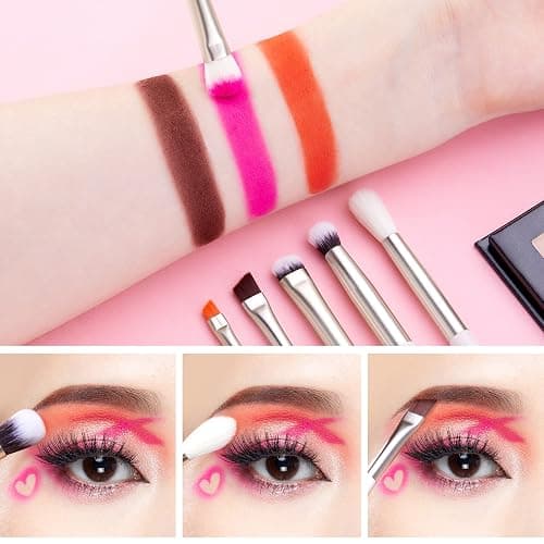 Jessup Eyeshadow Brushes 15pcs, Natural Eye Brush Set for Eyeshadow Blending Concealer Eyebrow Eyeliner, Blushing Bride T294 thumbnail 4