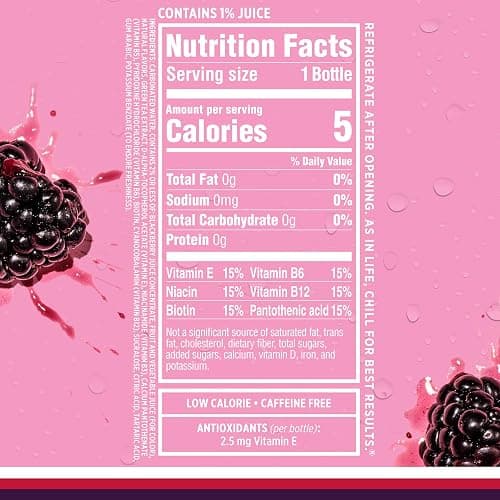 Sparkling Ice, Black Raspberry Sparkling Water, Zero Sugar Flavored Water, with Vitamins and Antioxidants, Low Calorie Beverage, 17 fl oz Bottles (Pack of 12) thumbnail 7