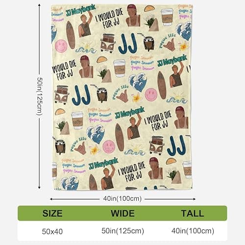50'' x 40'' JJ Movie Inspired Gift Dating Flannel Blanket Maybanks, TV Show Throw House, Ultra-Soft Single Sided OBX Blankets All Seasons Warm Cozy for Sofa Chairs Bed Office Home Gift Fans Women Men thumbnail 2
