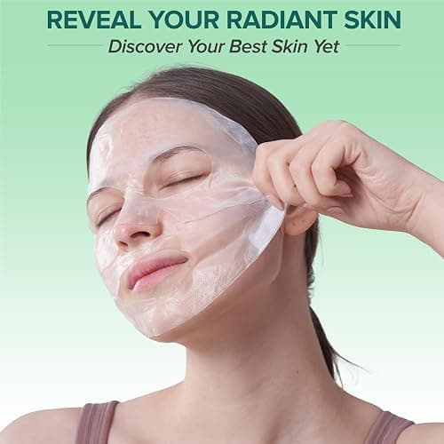 Flawlx Bio-Collagen Real Deep Face Mask, Hydrating Overnight Hydrogel Mask, Pore Minimizing, Elasticity Boosting, With Natural Ingredients, Facial Mask 45g (5-Pack) thumbnail 8