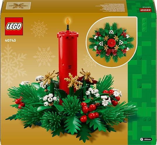 LEGO Centre de Table de Noël - Jouet avec Bougie, Baies Rouges, Étoiles Dorées & Feuillage - Décoration de Table - Activité en Famille - Cadeau Festif pour Ado Fille ou Garçon dès 12 Ans 40743 thumbnail 9