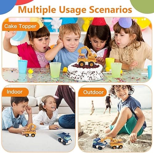 Olbyefly Construction Toys for 2 3 4 5 Years Old Boys Girls Kids Toddlers, Sandbox Excavator Toy Construction Truck Toys Vehicles Dump Crane Cement Mixer Truck, Christmas Birthday Gifts thumbnail 4