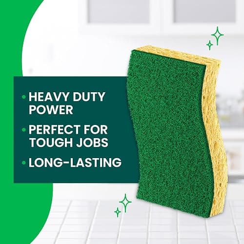 Scotch-Brite Heavy Duty Scrub Sponge, 12 Kitchen Sponges, Designed for Tough Messes in the Kitchen, Lasts 3X Longer*, Best for Cast Iron Skillets, Outdoor Grills, Flexible, Durable & Strong thumbnail 4