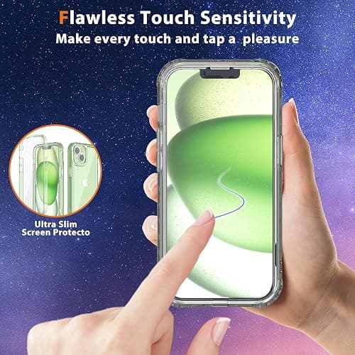 Lifedance for iPhone 15 Case, Full-Body Rugged Protective Case with Built-in Screen Protector, 10 FT Military Grade Drop Protection Heavy Duty Shockproof Phone Case for iPhone 15, Clear thumbnail 5