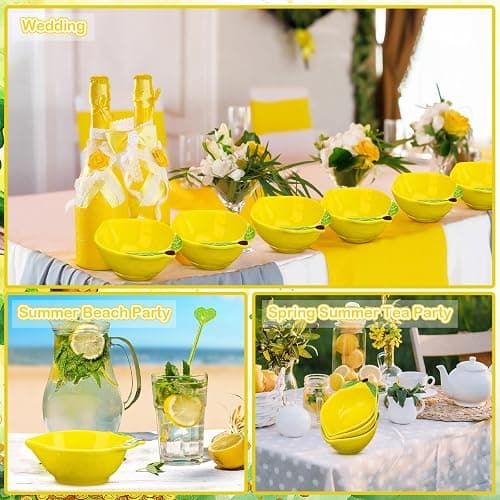 Tioncy 12 Pcs Ceramic Ramekins Small Dessert Bowls 6 oz Oven Safe Ceramic Dish Dip Bowl Seasoning for Serving Sauce Snack Baking Brulee Pudding(Lemon) thumbnail 6