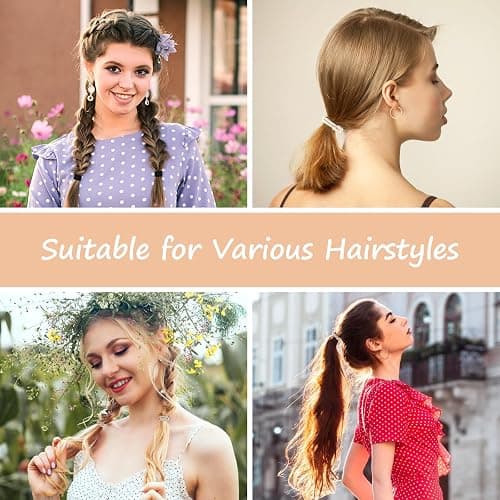 OHCISP Boho Hair Ties, 20 PCS of 4 Styles Cute Bands for Thick or Thin Hair, No Damage Elastic Bracelets, Brown Hair Accessories for Girls and Women thumbnail 6