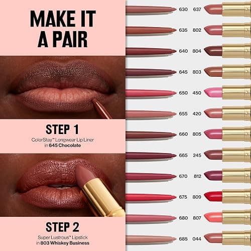 Revlon Colorstay Lip Liner Makeup with Built-in-Sharpener, Longwear Rich Colors, Smooth Application, 645 Chocolate, 0.01 oz thumbnail 8