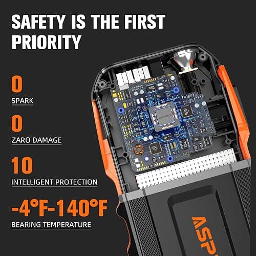 AsperX Booster Pack,3000A Car Battery Booster Jump Starter Up to 10.0L Gas or 8.0L Diesel Engine with 3 USB Output,12V Portable Jump Box with Jumper Cable and 3 Modes Flashlight thumbnail 5