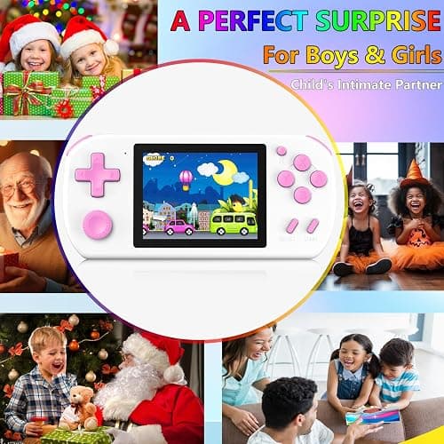 TEBIYOU Handheld Games for Kids Built-in 218 Video Games, Portable Kids Travel Toys for Ages 4-13 with Rechargeable Battery 3.0" HD Screen, Mini Gaming Player Birthday Gifts for Boys Girls (White) thumbnail 6