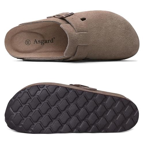 Asgard Genuine Suede Clogs for Women Men Leather Mules Arch Support Potato Shoes with Comfort Cork Footbed thumbnail 3