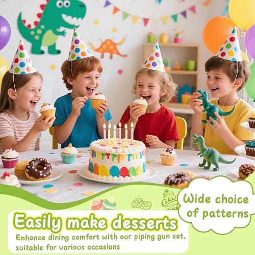 FANTEXY Dessert Decorating Syringe Set, Icing Piping Kit Stainless Steels Cake Decorating Tools 6 Piping Icing Nozzles Cupcake Decorating Kit thumbnail 2