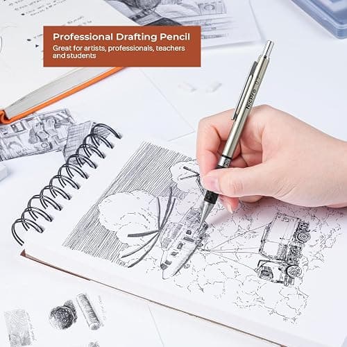 Nicpro 6PCS Art Mechanical Pencil Set, 3PCS Metal Drafting Pencil 0.5 mm & 0.7 mm & 0.9 mm & 3PCS 2mm Graphite Lead Holder (2B HB 2H) For Writing, Sketching Drawing With Lead Refills Case thumbnail 9