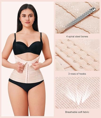 Nebility Womens' Waist Trainer Tummy Control Waist Cincher Slim Body Shaper thumbnail 4
