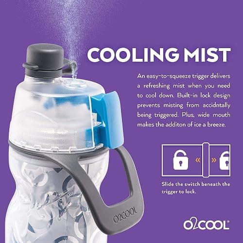O2COOL Mist 'N Sip Misting Water Bottle 2-in-1 Mist And Sip Function With No Leak Pull Top Spout (Hearts) thumbnail 4