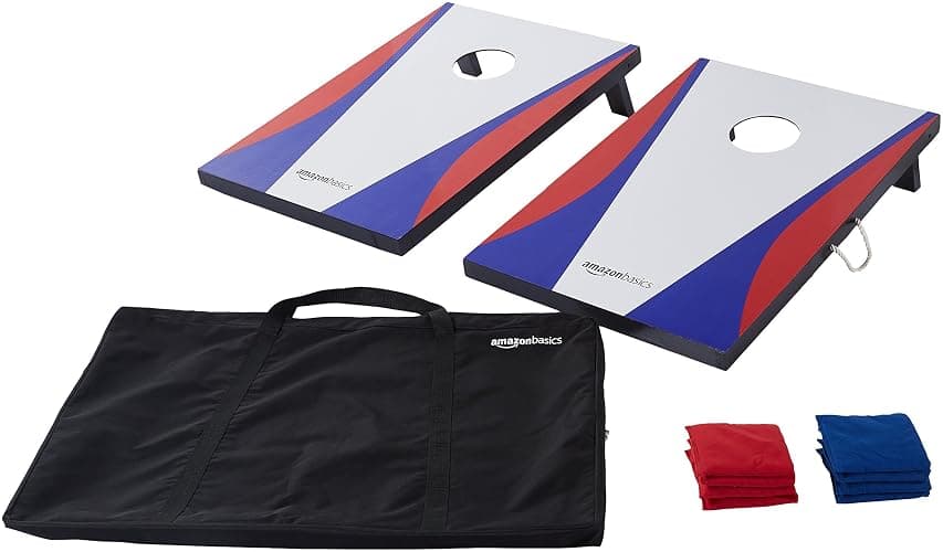 Amazon Basics Cornhole Set, Blue/Red - Image 1