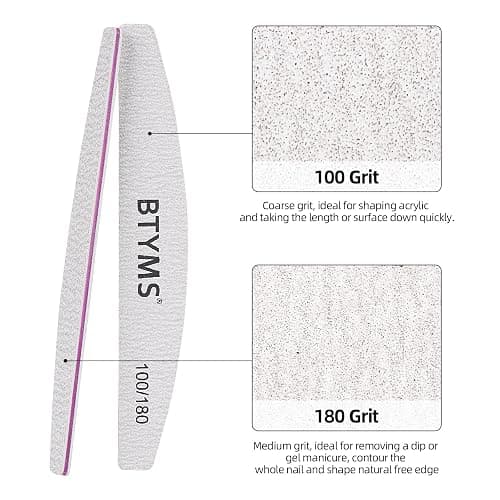 BTYMS 25 Pcs Nail Files 100/180 Grit Double Sided Emery Boards Coarse and Medium Nail File for Acrylic Nails and Natural Nails thumbnail 3