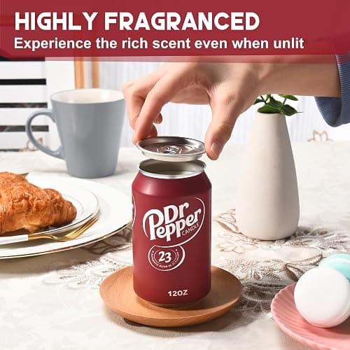 Doctor Pepper Candle - Smells Like the Real Soda - Soy Funny Candles Gift | Pepper Merch for Soda Lovers - Cute Candles & Birthday Decorations for Cool Gifts - Aesthetic Room Decor Things thumbnail 3