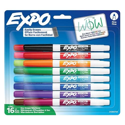 Expo Dry Erase Markers, Whiteboard Markers with Low Odour Ink, Fine Tip, Assorted Vibrant Colours, 16 Count thumbnail 15