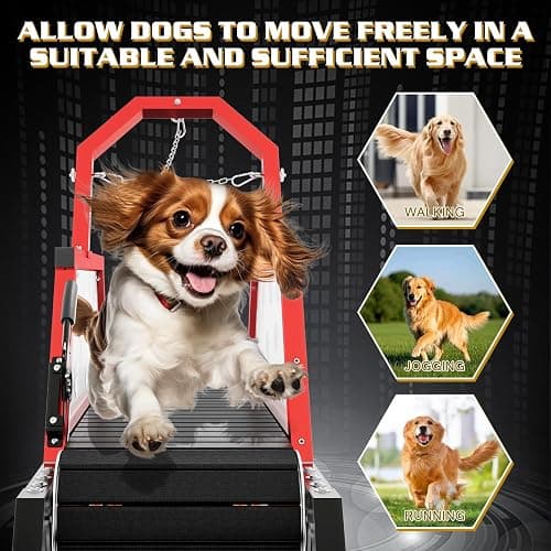 Dog Treadmill Heavy Duty Indoor Slatmill for Dogs with Brake Easy to Move Running Machine for Pet Jogging Non-Electric Exercise Equipment to Keep Fit and Healthy for Large & Medium Dogs thumbnail 5