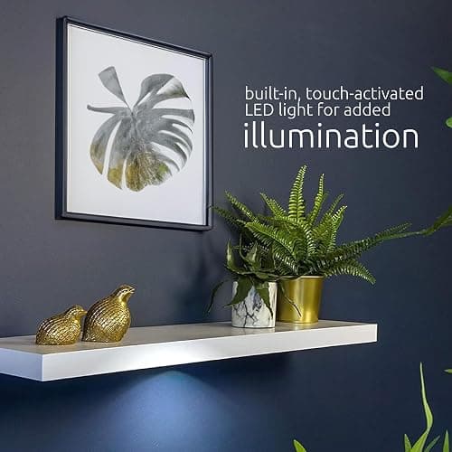 Kiera Grace Stockholm Aberg LED Light Floating Shelf, Modern Wall Shelves with Touch-Activated Lights, Ideal for Home Decor, 24", White, Pack of 1 thumbnail 5