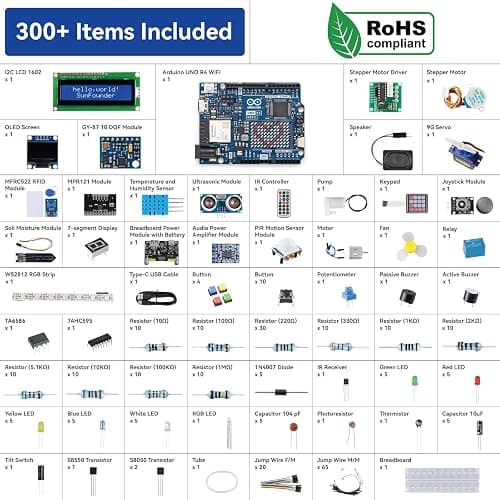 SunFounder Elite Explorer Kit with Original Arduino Uno R4 WiFi, RoHS Compliant, Bluetooth IoT ESP32 IIC LCD1602 OLED, Super Starter Kit, Online Tutorials & Video Courses for Beginners & Engineers thumbnail 8