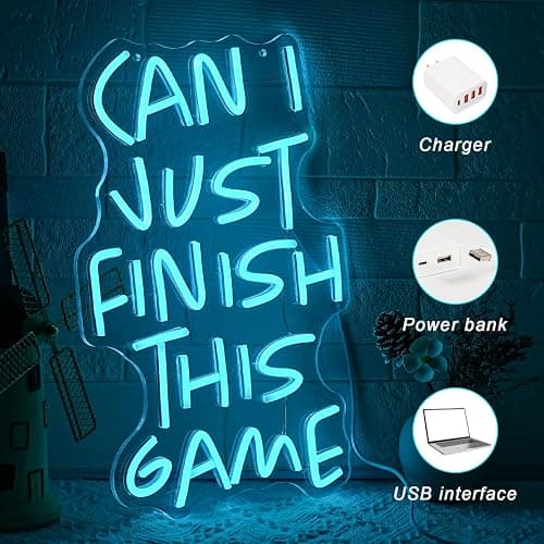 LMSIGNLY Game Letter Neon Sign Blue Gamer Neon Light for Gaming Room Decor LED Game Neon Sign for Teens Game Zone Boy Bedroom Kidsroom Internet Cafe Pub Club Man Cave Wall Decor thumbnail 4