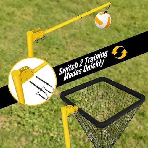 SportzPals Volleyball Spike Trainer & Volleyball Setter Training Net | Easy to Switch Training Modes, Adjustable Height and Angle,Volleyball Training Equipment with Sandbag Base for Indoor Outdoor thumbnail 2