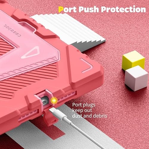 Fintie Case for iPad 9th Generation (2021) / 8th Generation (2020) / 7th Gen (2019) 10.2 Inch, Fully-Body Rugged Heavy Duty Shockproof Protective Case with Built-in Kickstand for Kids, Pink thumbnail 9