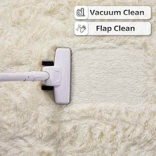 YOBATH Fluffy Large Area Rugs 8x10 for Living Room Bedroom, Soft Fuzzy Big Shaggy Carpet Rugs for Girls Boys Kids Indoor Floor Nursery Home Decor, Cream White - 10' x 8' (Rectangular) - Cream White thumbnail 5