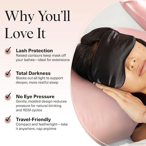 Kitsch Weighted Satin Sleep Mask - Weighted Eye Masks for Sleep and Travel - Lavender Ultra-Soft Sleeping Eye Mask for Women and Men - Light Blocking, Adjustable Strap, (4.1oz/116g) thumbnail 5