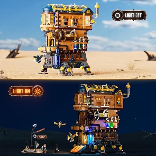 Lumibricks Mecha-Alchemist's Moving Castle Lighting Building-Bricks Set, 2690 Pcs Gearwerk Alchemy Lab Collection Display Set for Adults and Steampunk Lovers thumbnail 3