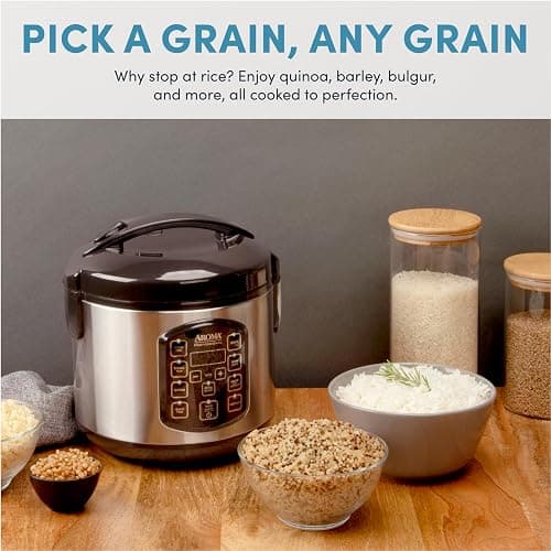 AROMA Professional Digital Rice Cooker, Multicooker, 4-Cup (Uncooked) / 8-Cup (Cooked), Steamer, Slow Cooker, Oatmeal Cooker, STS, Auto Keep Warm, 2 Qt, Stainless Steel Exterior, ARC-954SBD thumbnail 6