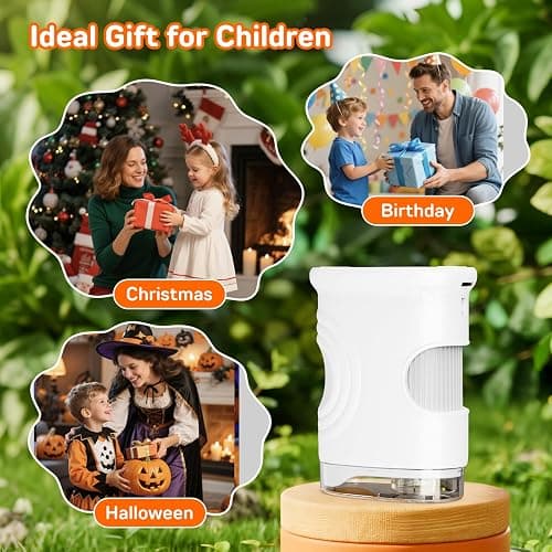 1000X Handheld Digital Microscope for Kids with 2.0" IPS Screen, Easter Gifts Portable STEM Science Lab Toy, Rechargeable Pocket Microscope Educational Gift for Boys & Girls Age 4-6 8-12, White thumbnail 5
