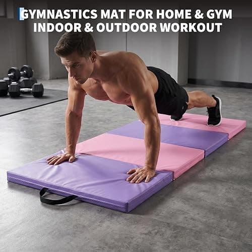 Garvee Gymnastics Mat, 6.2Ft 2-Inch Thick 4-Fold | Exercise Floor Mat for Home Gym, Portable Yoga Mat for Pilates, Aerobics, Martial Arts & Training thumbnail 5