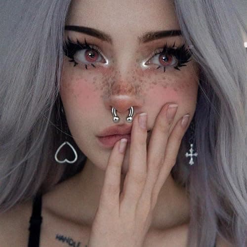 YADOCA Surgical Steel Septum Kit - 2G to 14G Septum Rings, Pincher, Tapers & Gauge, Nose Piercing Jewelry - Silver & Black Tone thumbnail 2