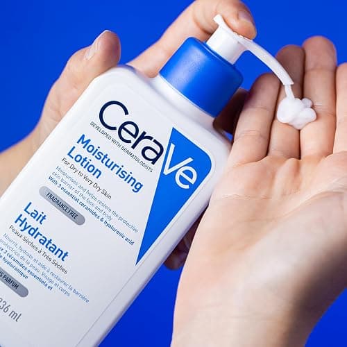 CeraVe Face Moisturiser with Ceramides for Normal to Very Dry Skin, 236ml | Lighweight Daily Hydrating Face & Body Moisturiser with Hyaluronic acid, MVE technology. Fragrance-Free. thumbnail 2