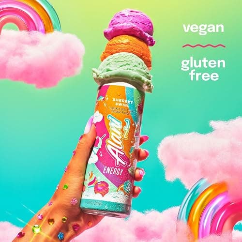 Alani Nu SHERBET SWIRL Sugar Free, Low Calorie Energy Drinks, 200mg Caffeine, Biotin B Vitamins, Zero Sugar, 10 Calories, 12 Fl Oz Cans, 12 Pack thumbnail 5